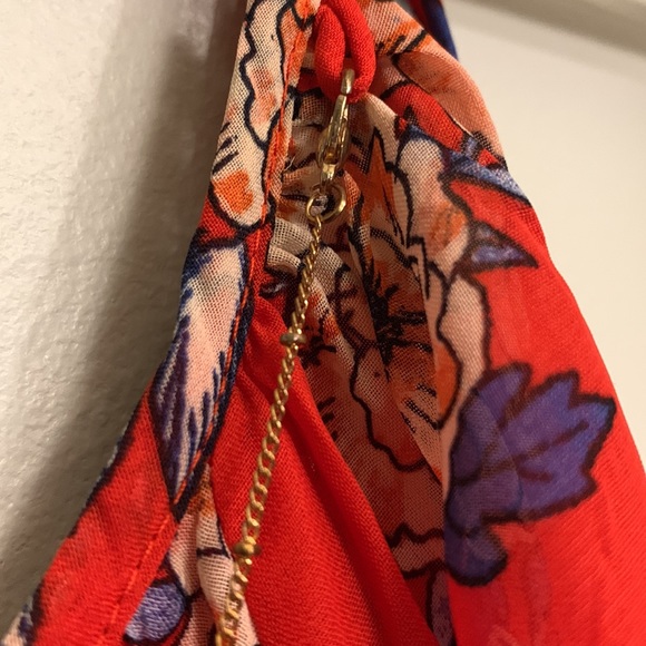 🌸 4/$20 🌸 Floral lined red womens small tunic length blouse / dress - Picture 4 of 7